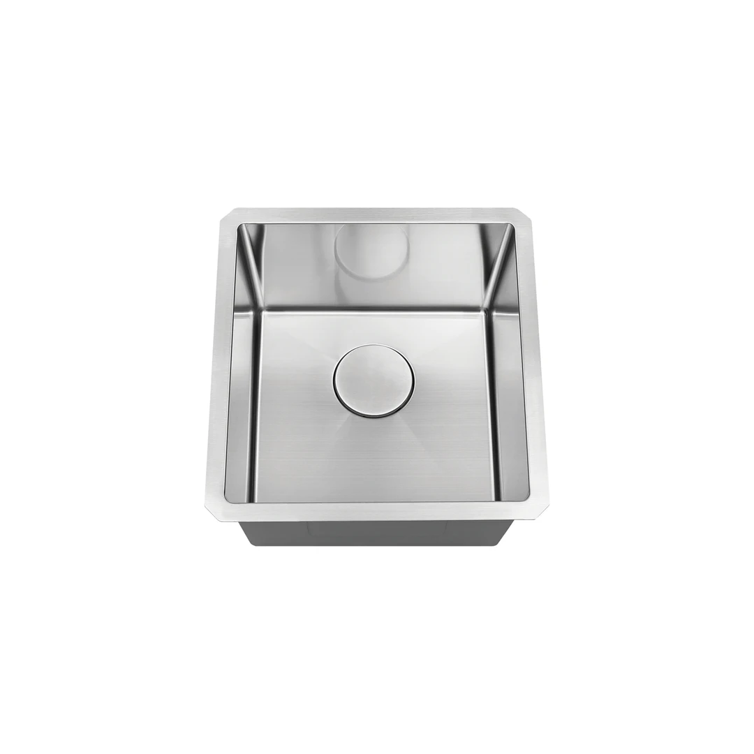 LUVUL 16" R10 Handmade Bar Sink – Single Bowl – 16G Stainless Steel