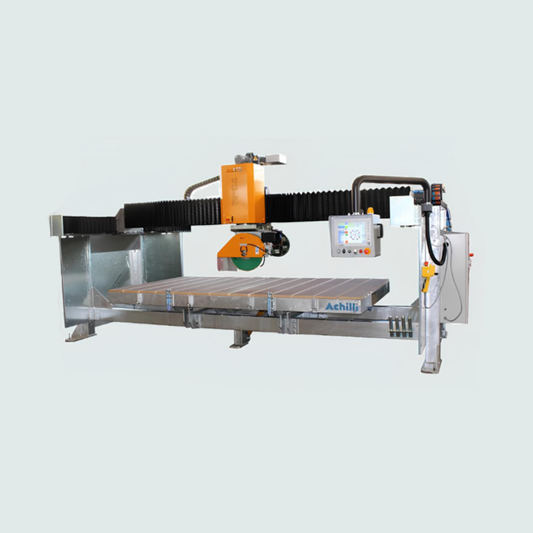 ACHILLI GOLD - CNC BRIDGE SAWS
MONOBLOCK BRIDGE SAW GOLD
HIGH PRECISION 4+1 AXIS MONOBLOCK BRIDGE SAW WITH BRUSHLESS MOTORS