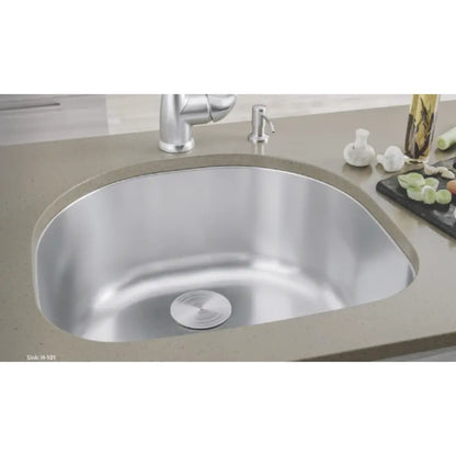 LUVUL 23" D-Shape Undermount Sink – Single Bowl – 18G Stainless Steel