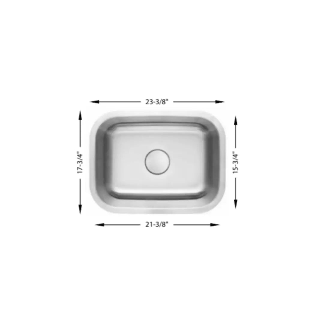 L-102 / LUVUL 23-INCH UNDERMOUNT 18G KITCHEN SINK STAINLESS STEEL SINGLE BOWL 748881
