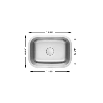 L-102 / LUVUL 23-INCH UNDERMOUNT 18G KITCHEN SINK STAINLESS STEEL SINGLE BOWL 748881