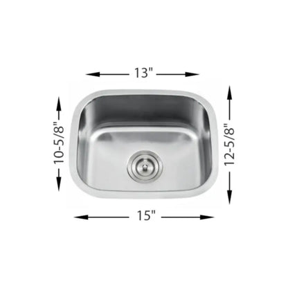 L-107 / LUVUL BAR/PREP SINGLE BOWL 18G STAINLESS STEEL SINK 599140