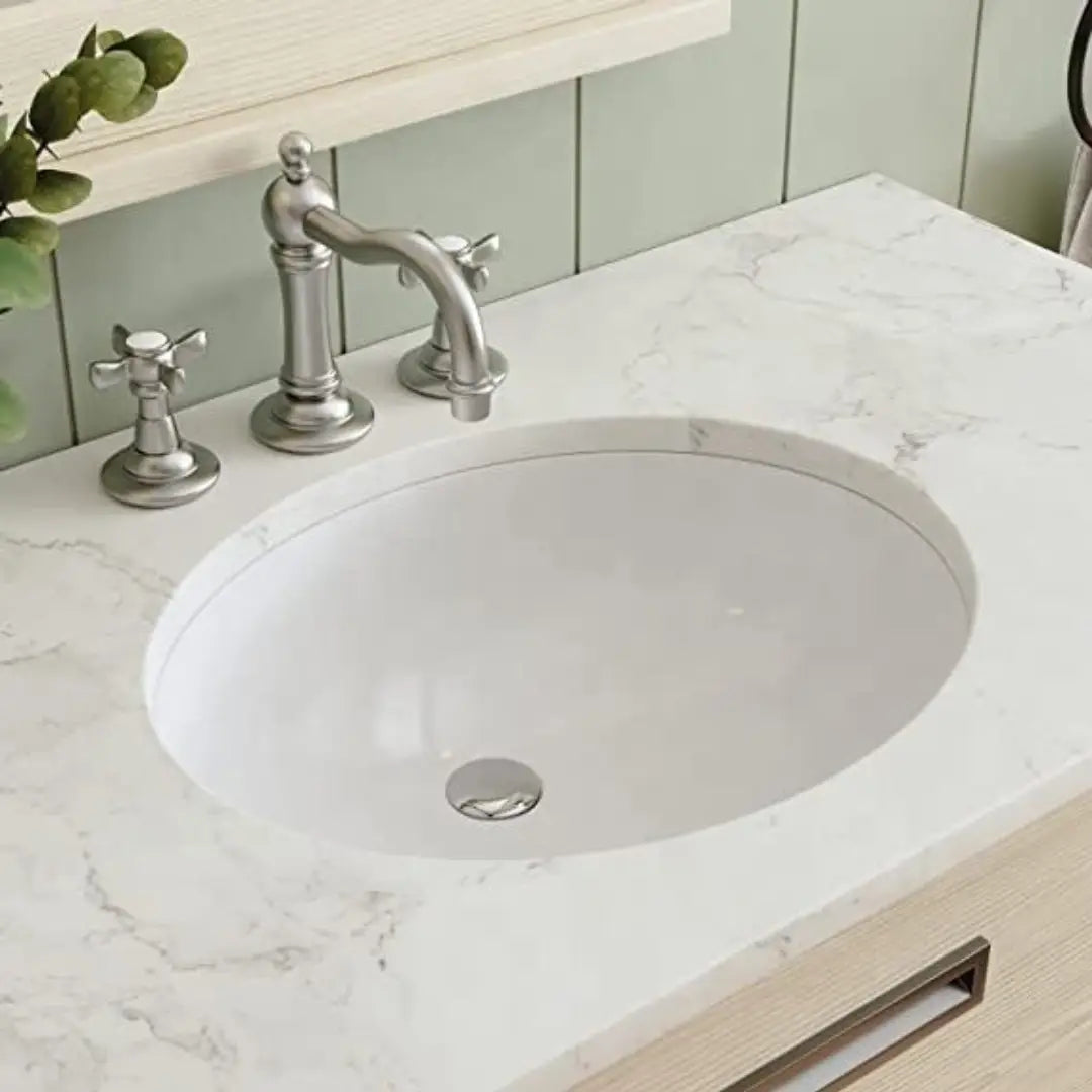 L-1512W / LUVUL 15X12 OVAL UNDERMOUNT CERAMIC BATHROOM SINK WHITE 591576