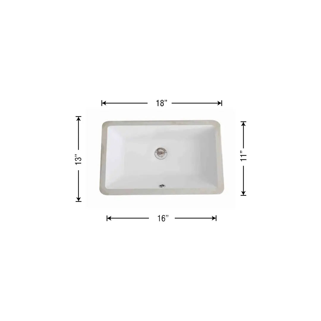 L-1611B / LUVUL 16 X 11 RECTANGULAR UNDERMOUNT CERAMIC BATHROOM SINK BISCUIT 908148