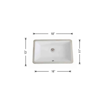 L-1611B / LUVUL 16 X 11 RECTANGULAR UNDERMOUNT CERAMIC BATHROOM SINK BISCUIT 908148