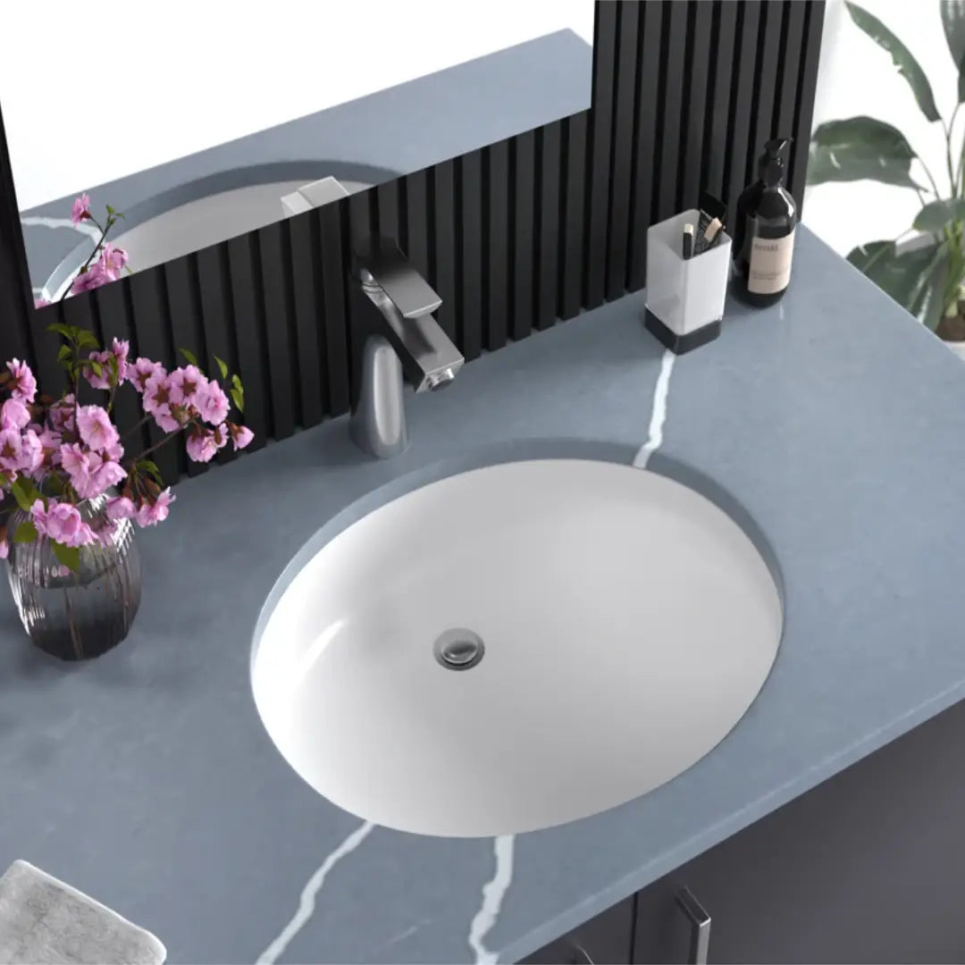 L-1613B / LUVUL 16 X 13 OVAL UNDERMOUNT CERAMIC BATHROOM SINK BISCUIT 993868