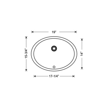 L-1714B /  220613 LUVUL 17 X 14 OVAL UNDERMOUNT CERAMIC BATHROOM SINK BISCUIT 220613