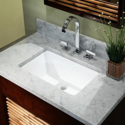 L-1812W / LUVUL 18" X 12" RECTANGULAR UNDERMOUNT CERAMIC BATHROOM SINK WHITE 357389