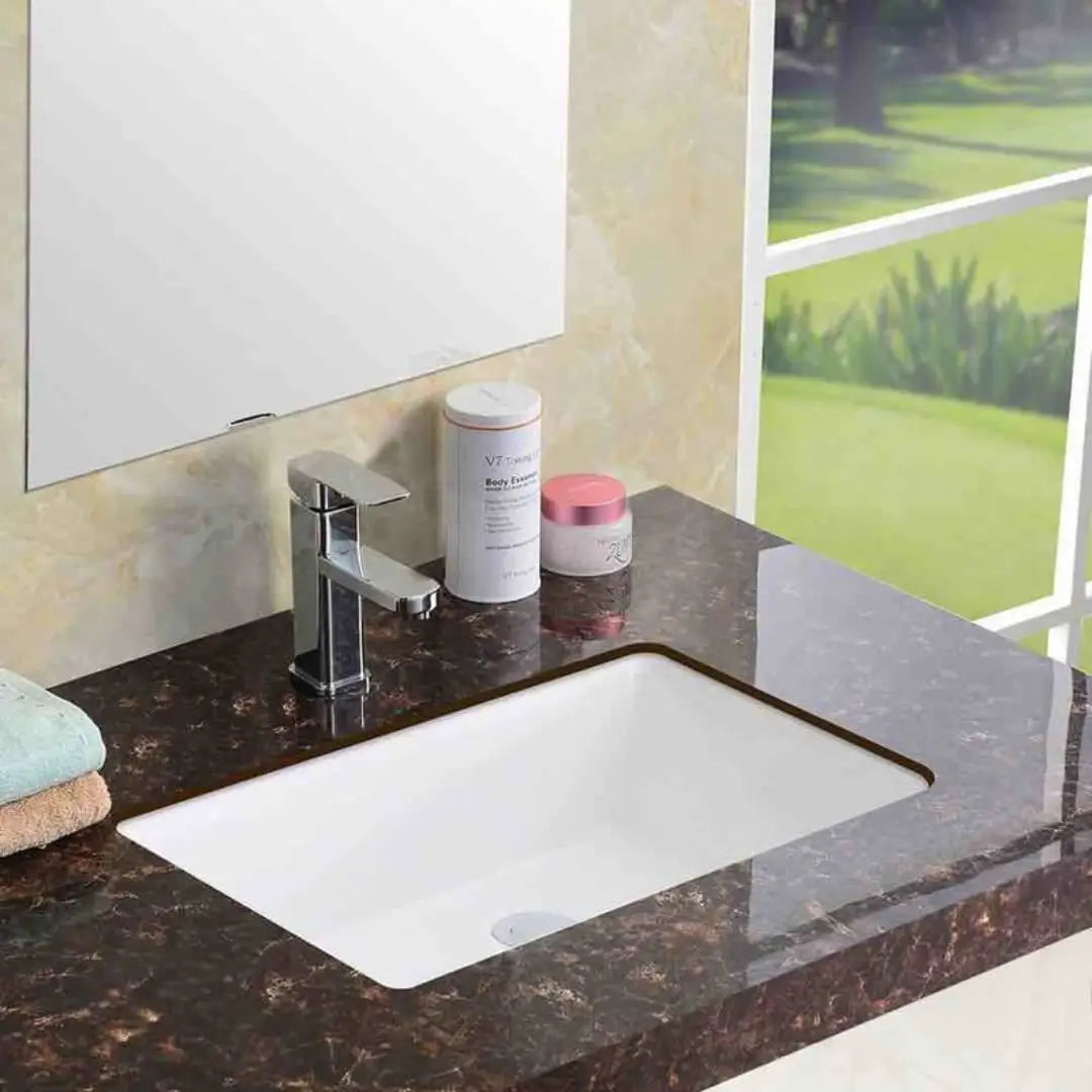 L-1813W /  LUVUL 1813 RECTANGULAR SQUARE UNDERMOUNT WHITE SINK 620273