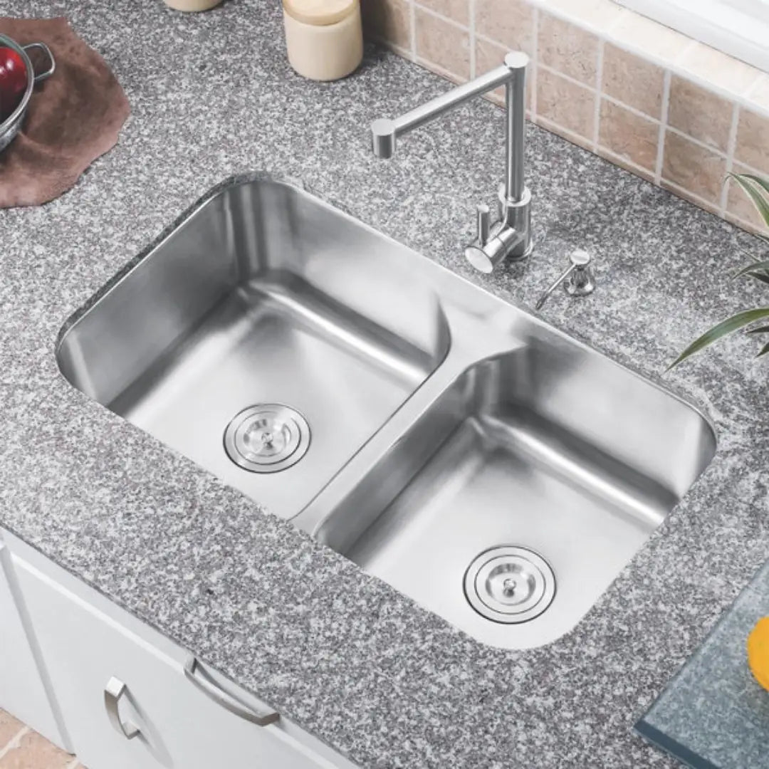 L-202-16 / LUVUL 32" – 50/50 DOUBLE BOWL 16G KITCHEN STAINLESS STEEL SINK 731305