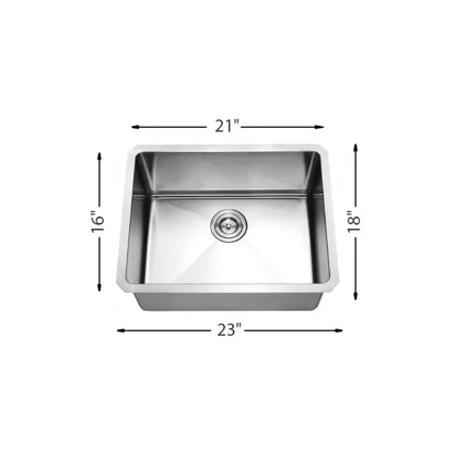L-UZ101X / 822528 HANDMADE R10 SINGLE BOWL 18G S/STEEL HIVE SINK 9" DEEP 23X18