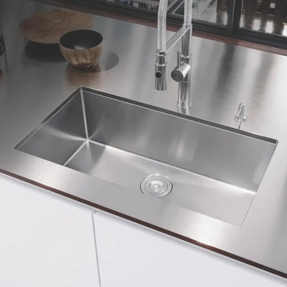 LUVUL 30" R10 Handmade Undermount Sink – Single Bowl – 18G Stainless Steel
