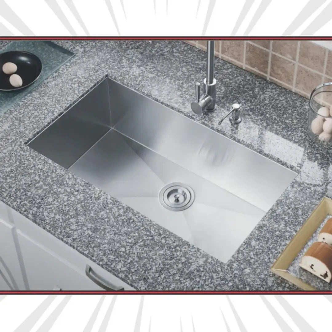 L-UZ105X-ZR / 632984 LUVUL 32-INCH UNDERMOUNT 18G ZERO RADIUS HANDMADE KITCHEN SINK STAINLESS STEEL SINGLE BOWL