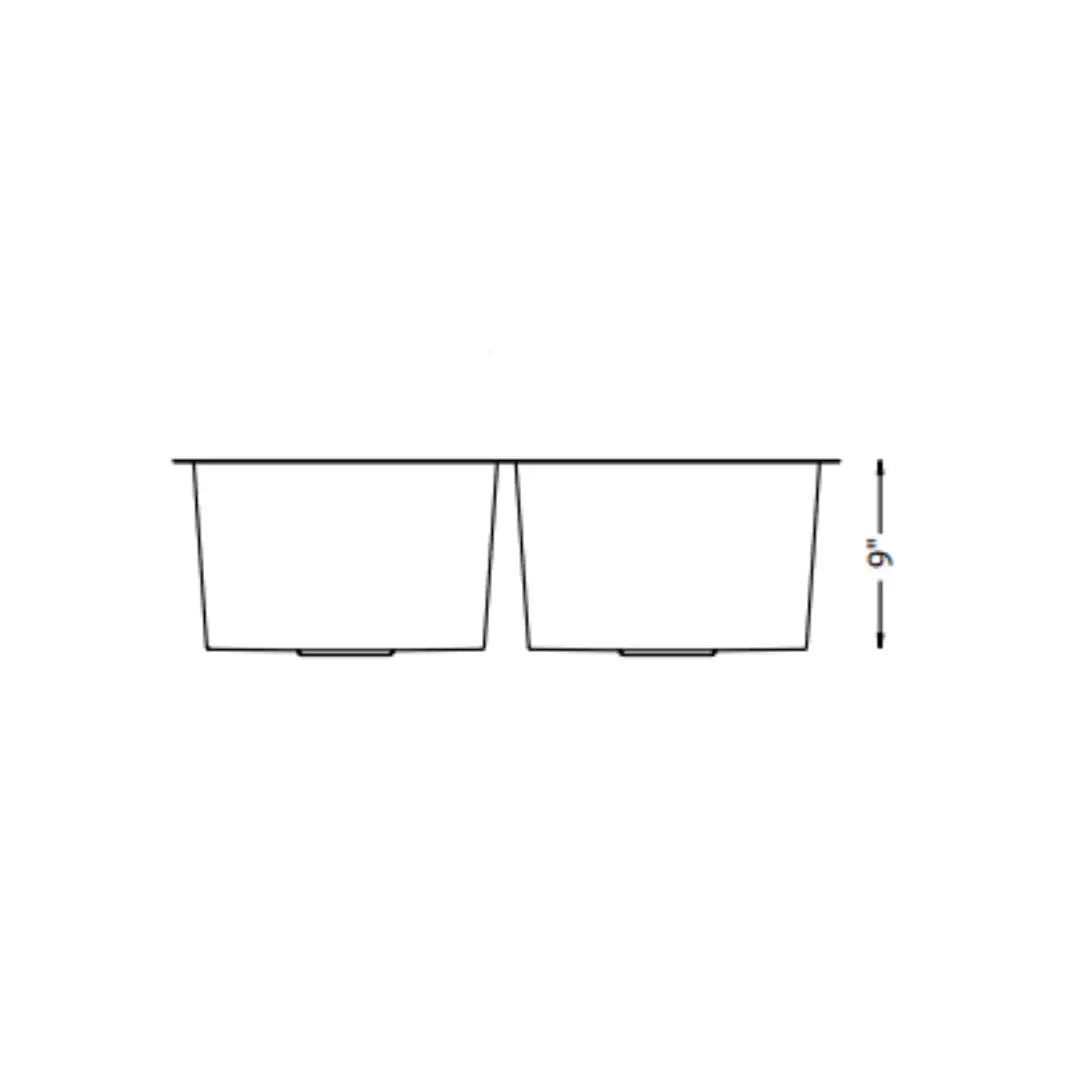 L-UZ202X-ZR / 583391 LUVUL 32-INCH UNDERMOUNT 18G ZERO RADIUS HANDMADE KITCHEN SINK STAINLESS STEEL DOUBLE BOWL NESTED