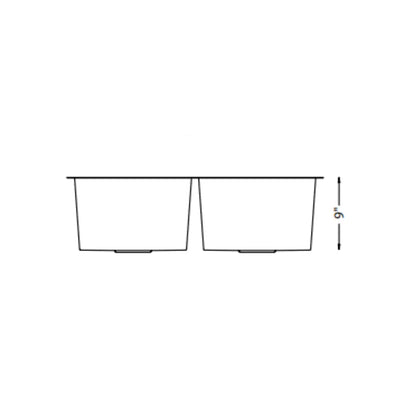 L-UZ202X-ZR / 583391 LUVUL 32-INCH UNDERMOUNT 18G ZERO RADIUS HANDMADE KITCHEN SINK STAINLESS STEEL DOUBLE BOWL NESTED