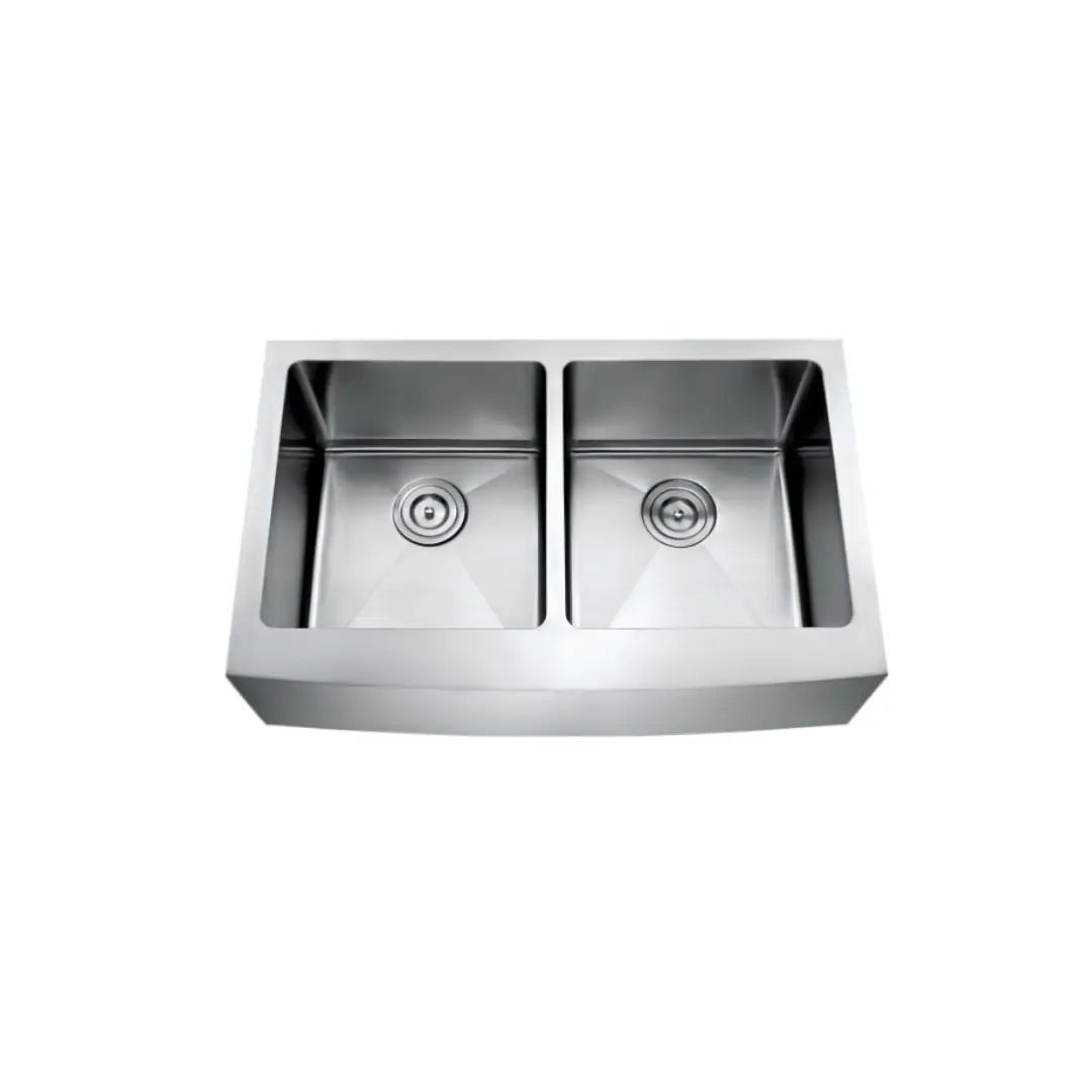 LUVUL 33" Farmhouse Apron Front Sink – Double Bowl – 18G Stainless Steel