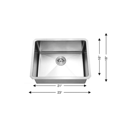 CZ101X | Undermount 16 Gauge R10 Handmade Single Bowl Stainless Steel Kitchen Sink | 885202
