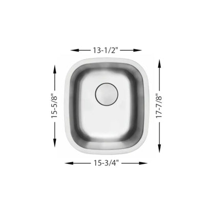 L-111 / LUVUL BAR/PREP SINGLE BOWL 18G STAINLESS STEEL SINK 926068
