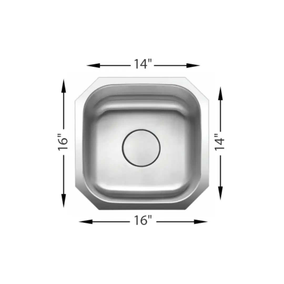 L-115 / LUVUL BAR/PREP SINGLE BOWL 18G STAINLESS STEEL SINK 521828