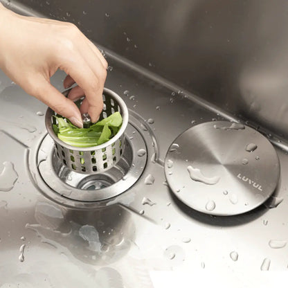 LUVUL 23-INCH UNDERMOUNT 16G R10 COMPACT w/ SPEEDY DRAIN TECHNOLOGY KITCHEN SINK S/S SINGLE BOWL 959803