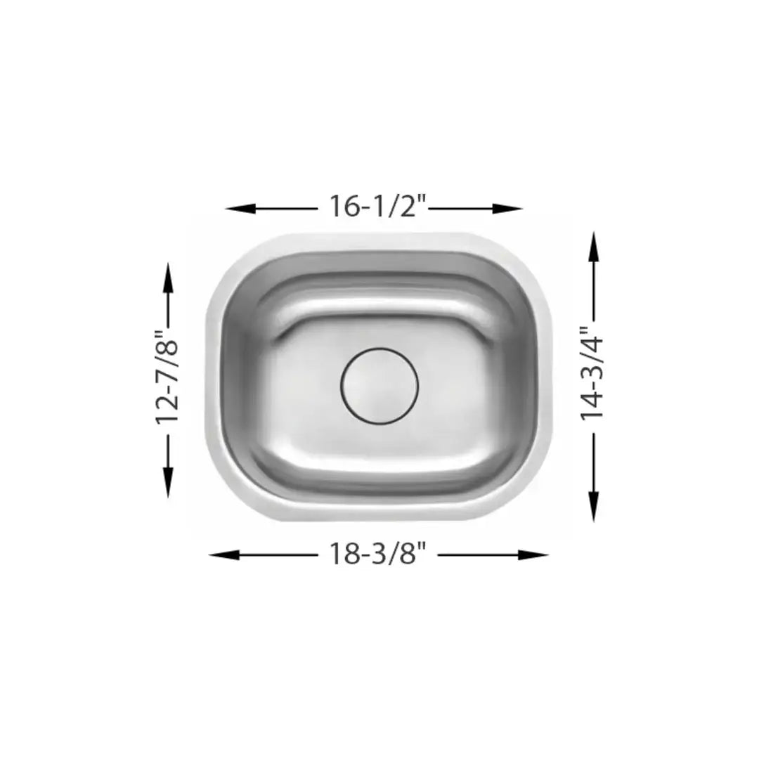 L-106 / LUVUL BAR/PREP SINGLE BOWL 18G STAINLESS STEEL SINK 864391