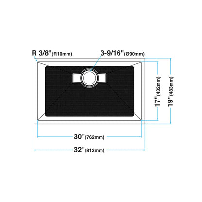 LUVUL 32-INCH UNDERMOUNT 16G R10 COMPACT RADIUS WITH SPEEDY DRAIN TECHNOLOGY KITCHEN SINK S/STEEL SINGLE BWL 429480