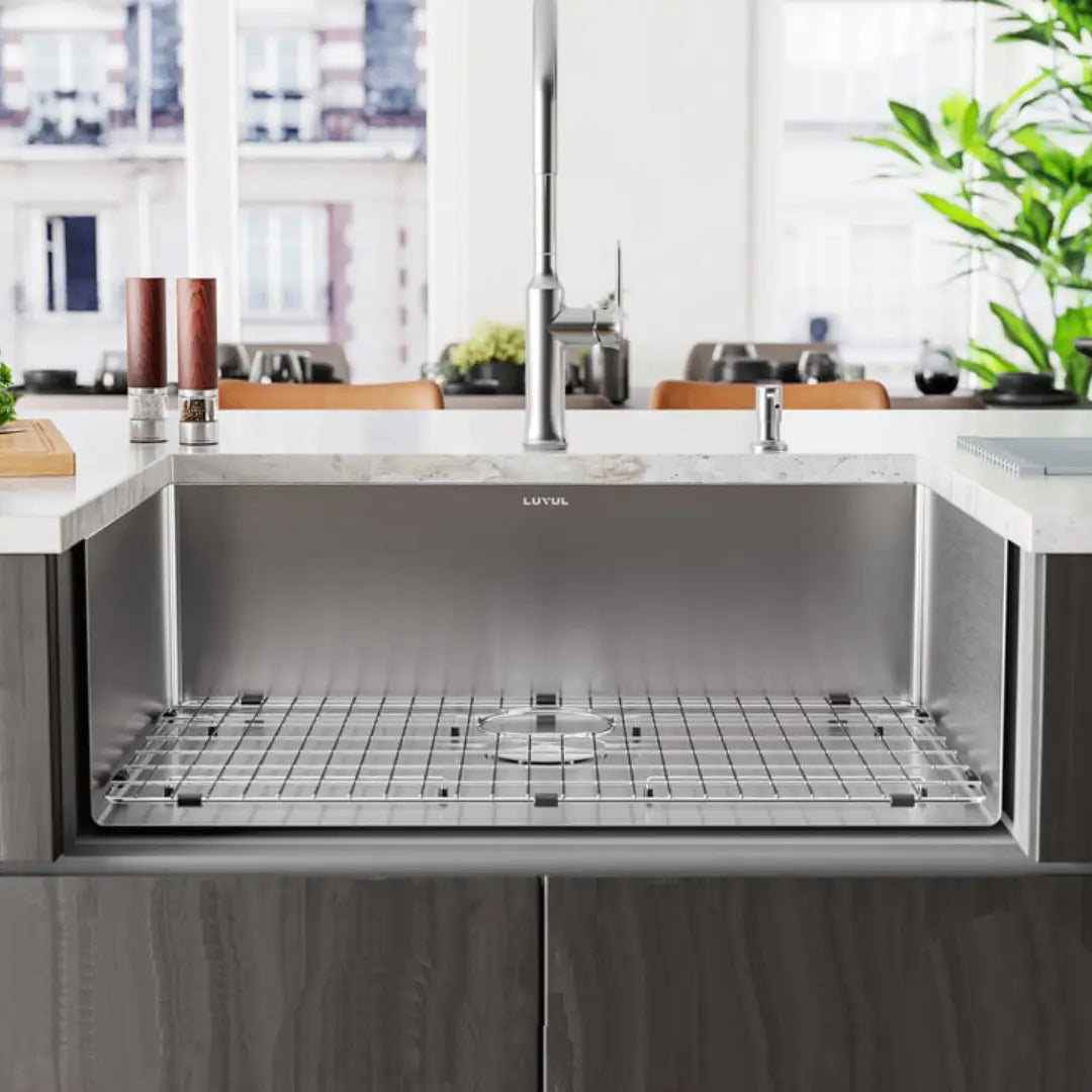LUVUL 32-INCH UNDERMOUNT 16G R10 COMPACT RADIUS WITH SPEEDY DRAIN TECHNOLOGY KITCHEN SINK S/STEEL SINGLE BWL 429480