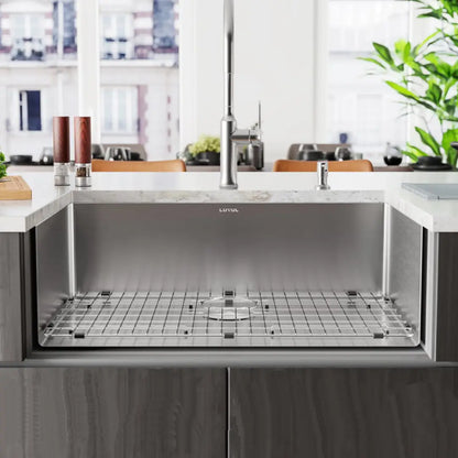 LUVUL 32-INCH UNDERMOUNT 16G R10 COMPACT RADIUS WITH SPEEDY DRAIN TECHNOLOGY KITCHEN SINK S/STEEL SINGLE BWL 429480
