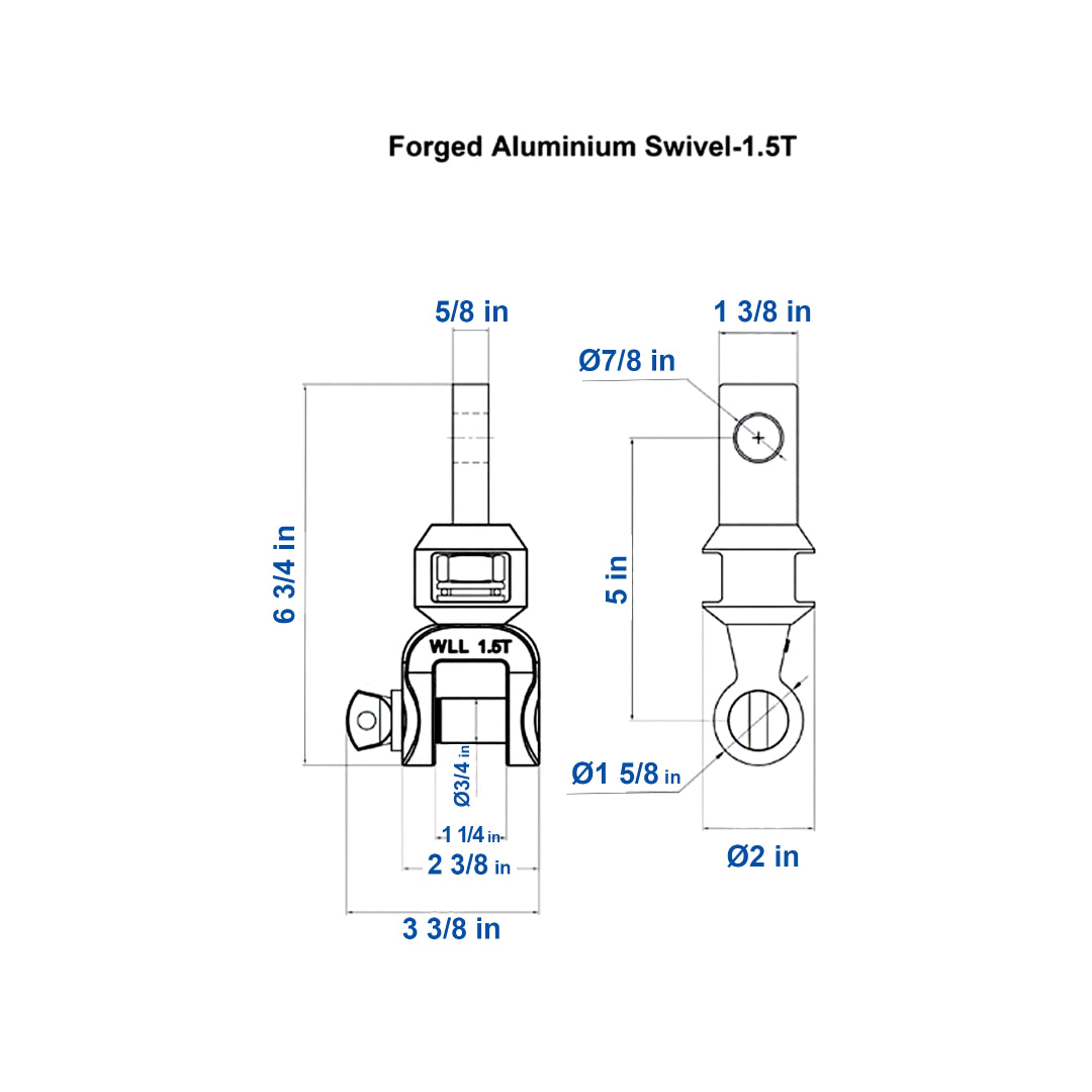 SS1.5T Forged Aluminium Swivel - 1.5T