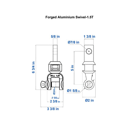 SS1.5T Forged Aluminium Swivel - 1.5T
