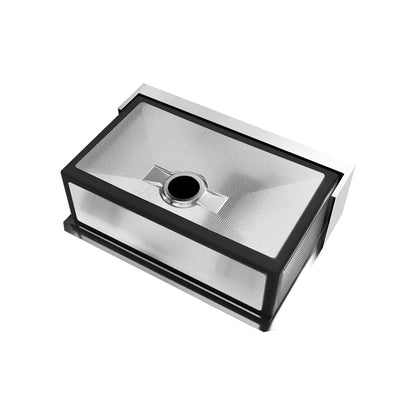 LUVUL 30-INCH WORKSTATION LEDGE FARMHOUSE FLAT APRON-FRONT 16G R10 COMPACT RADIUS WITH SPEEDY DRAIN TECHNOLOGY KITCHEN SINK STAINLESS STEEL SINGLE BOWL 361185 COMBO MAX