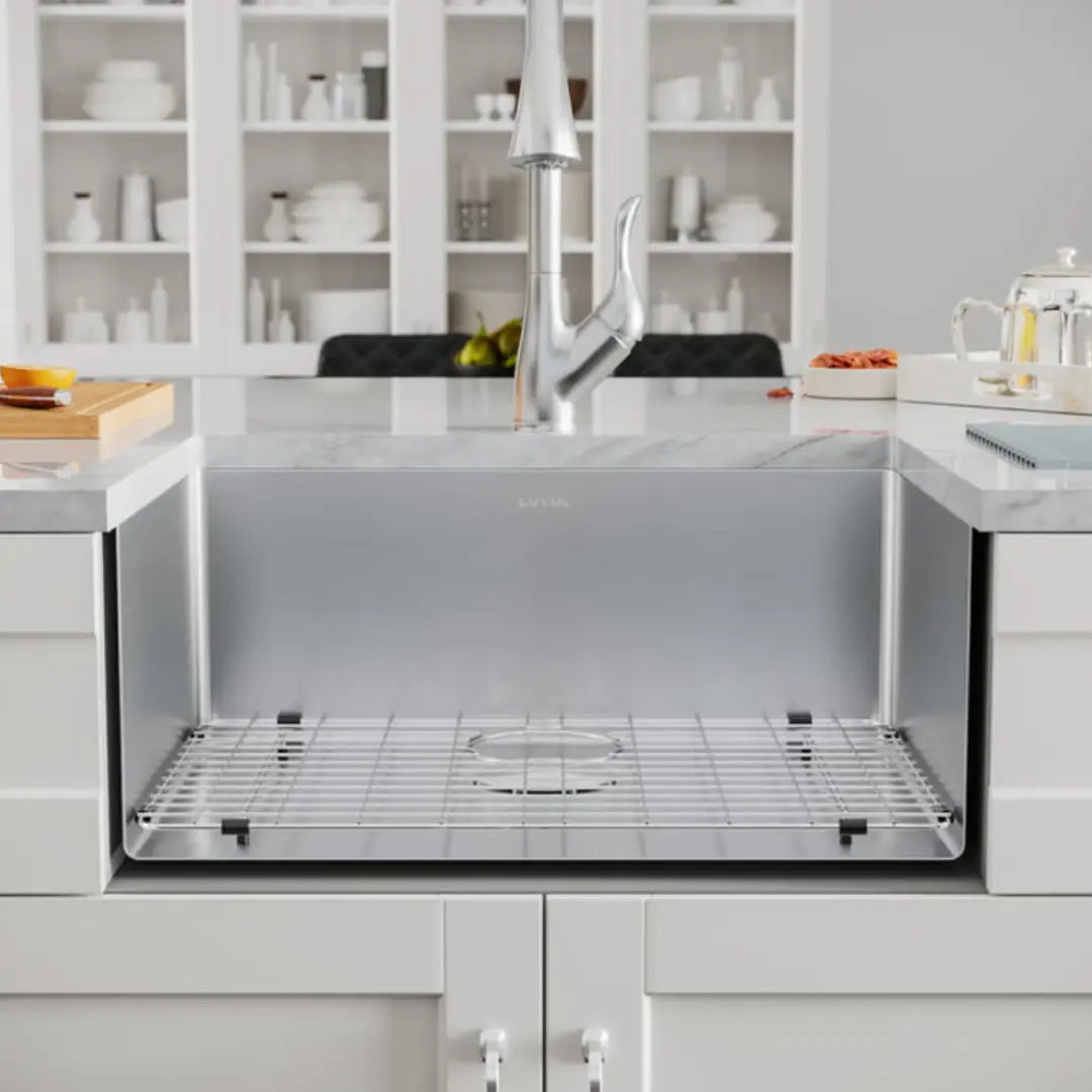 LUVUL 26-INCH UNDERMOUNT 16G R10 COMPACT RADIUS WITH SPEEDY DRAIN TECHNOLOGY KITCHEN SINK S/STEEL SINGLE BWL 425051