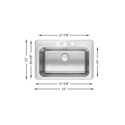 LUVUL Undermount Single Bowl Kitchen Sink - 506107
