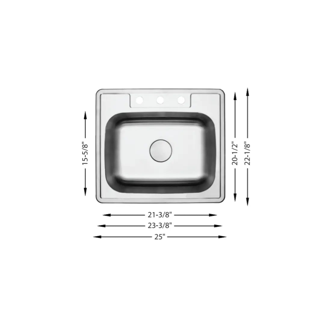 LUVUL Drop-In Single Bowl Kitchen Sink - 888915