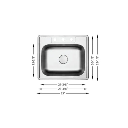 LUVUL Drop-In Single Bowl Kitchen Sink - 888915