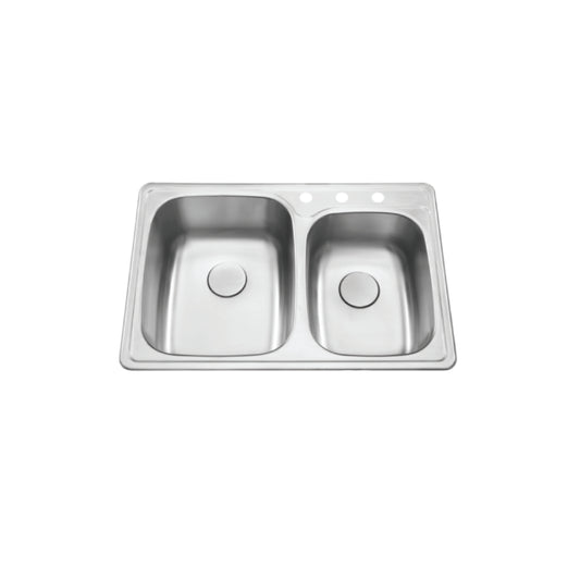 LUVUL Drop-In Double Bowl Kitchen Sink - 482004