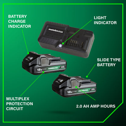18V Li-Ion Starter Kit 2x 382311M; UC18YKSL, (18V 2.0 Ah x 2) w/ 30% longer run time