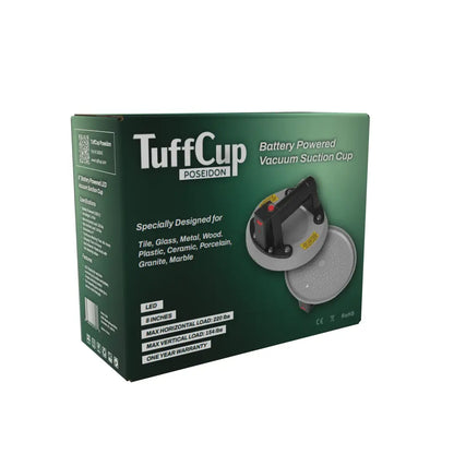 TUFFCUP POSEIDON 8" BATTERY POWERED VACUUM CUP – LIGHTWEIGHT ELECTRIC SUCTION LIFTER