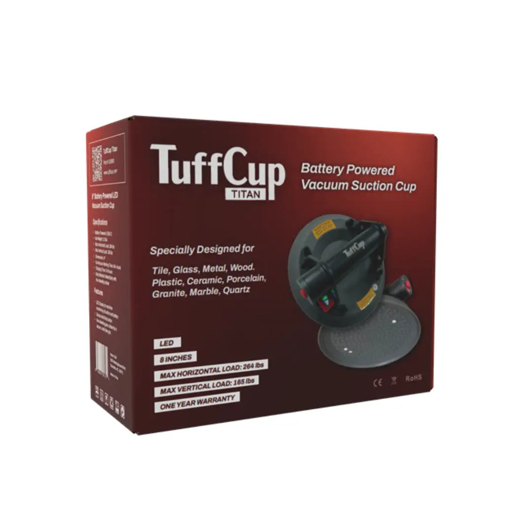 8" TUFFCUP TITAN BATTERY POWERED VACUUM CUP