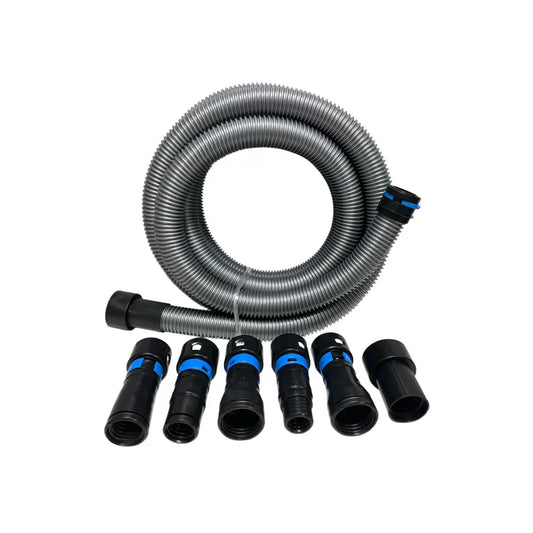 MECHANIC 1 1/4" X 17 FT SHOP VAC HOSE ADAPTER KIT WITH QUICK CLICK POWER TOOL CONNECTION