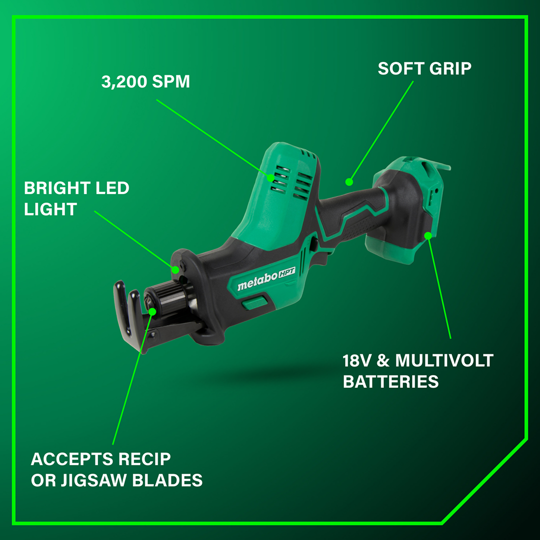 18V Cordless One Handed Reciprocating Saw