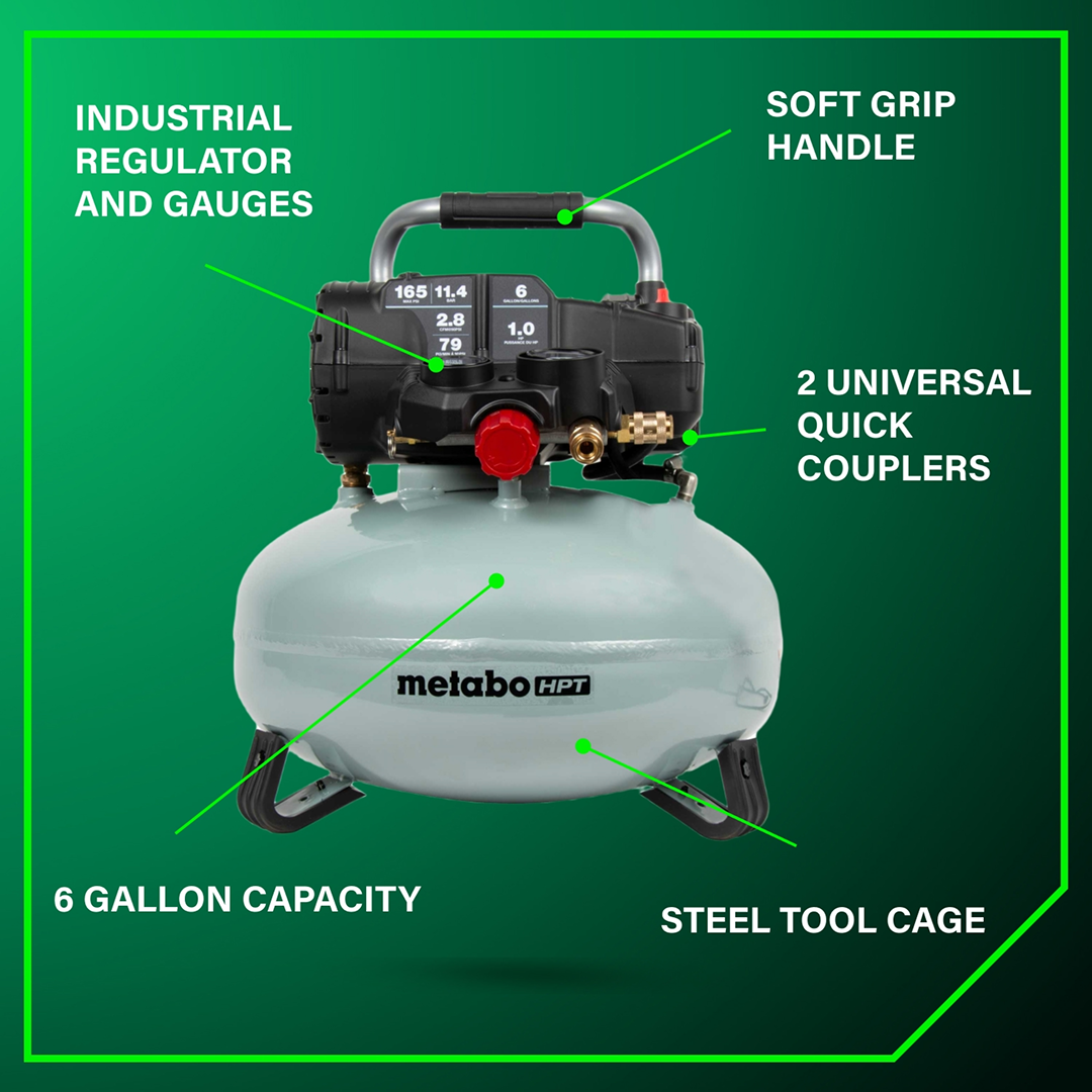 6-Gallon 165PSI Pancake Compressor