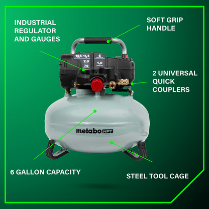 6-Gallon 165PSI Pancake Compressor
