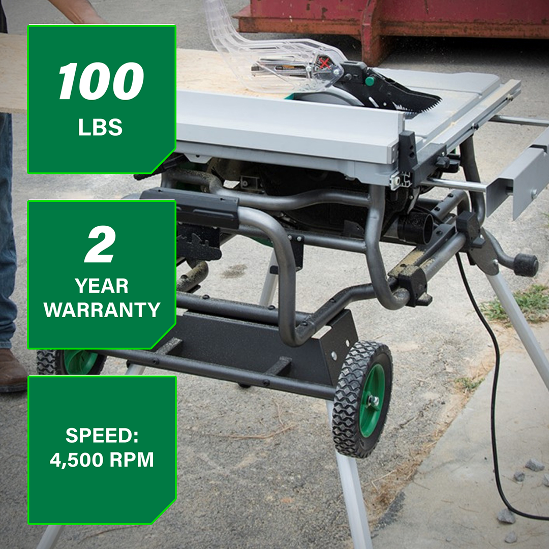 10 Inch Table Saw with Fold and Roll Stand
