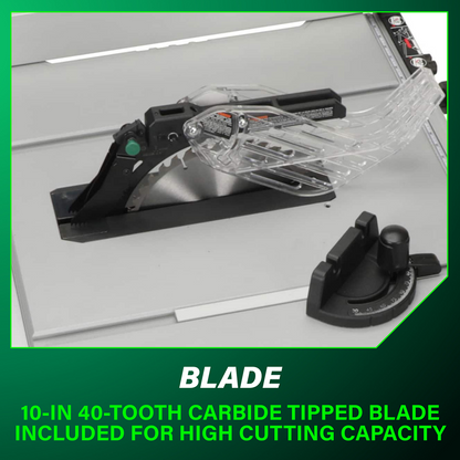 10 Inch Table Saw with Fold and Roll Stand