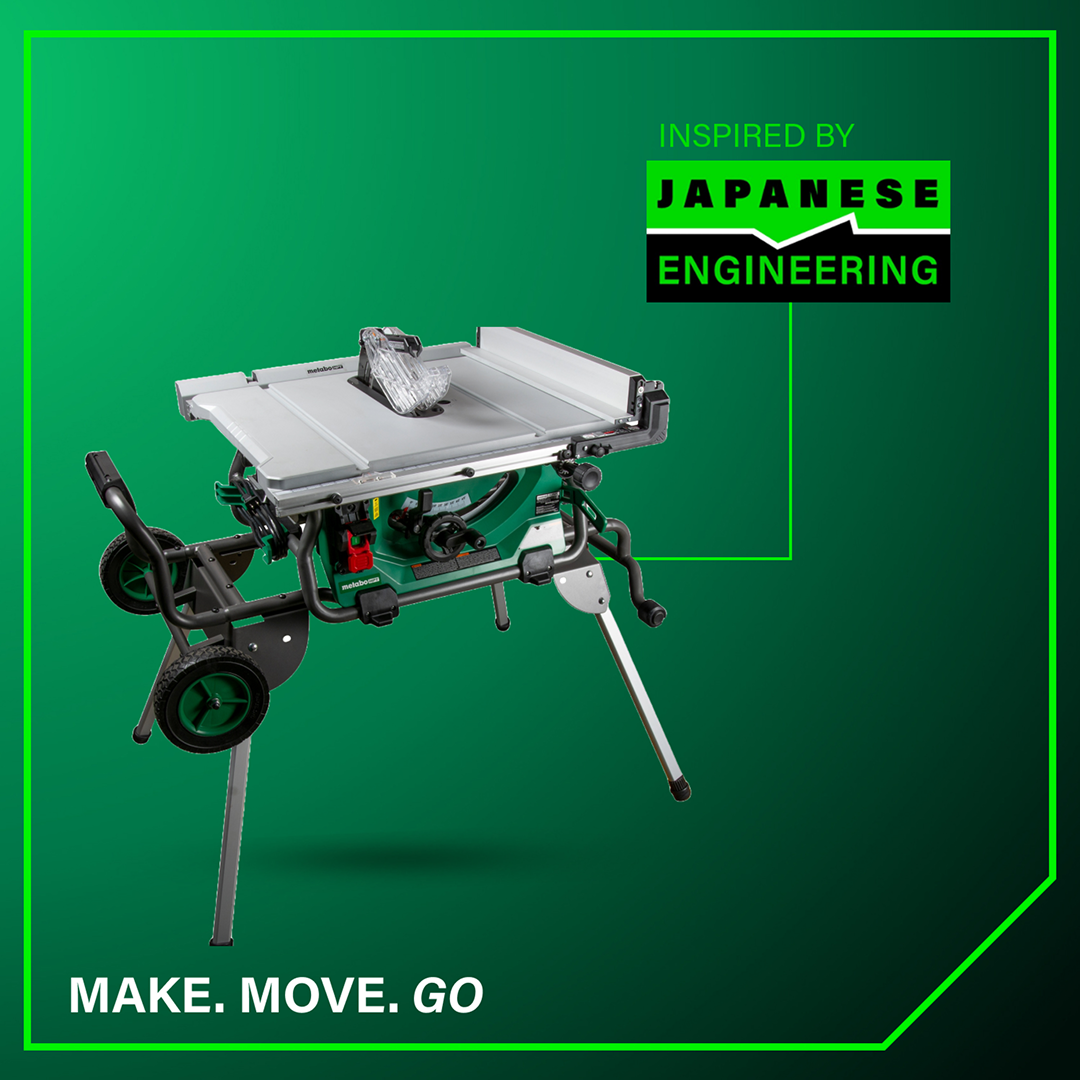 10 Inch Table Saw with Fold and Roll Stand
