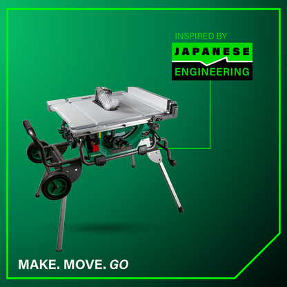 10 Inch Table Saw with Fold and Roll Stand