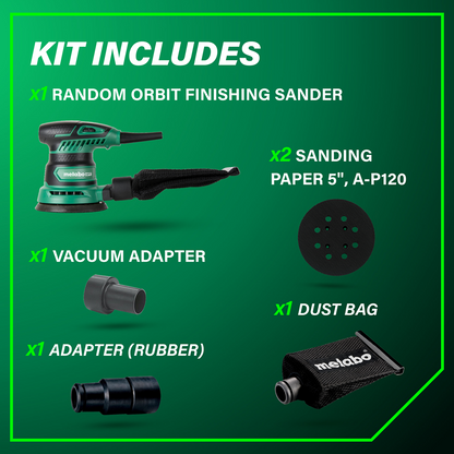 5 Inch Variable Speed Random Orbit Finishing Sander