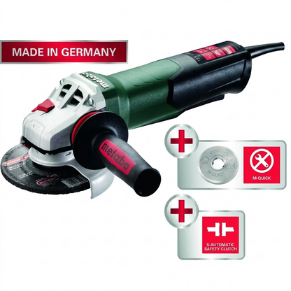600476420 - Wep 15-125 Quick 4.5" / 5" Angle Grinder - 11,000 Rpm - 13.5 Amp W/Electronics, Non-Lock Paddle
