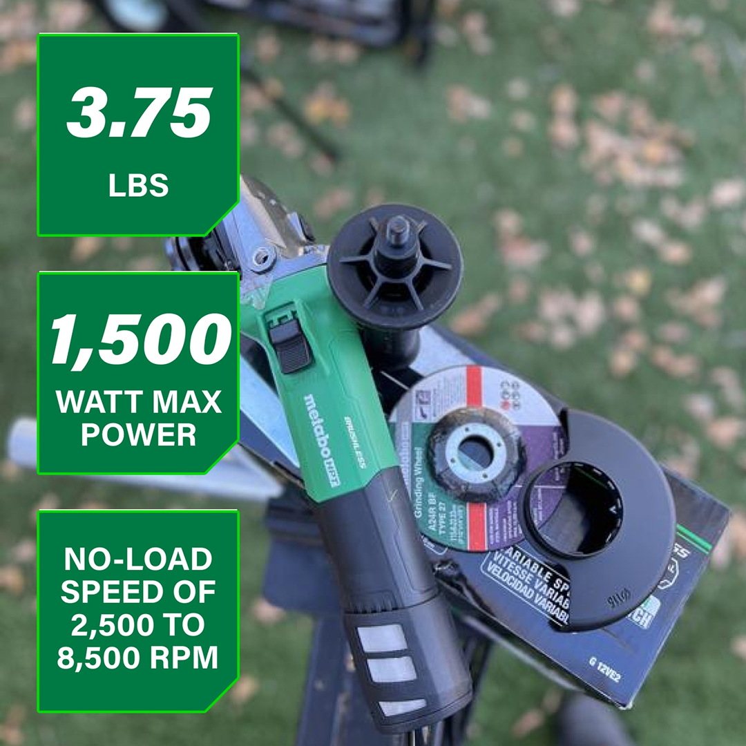 5" 12 Amp AC Brushless Variable Speed Angle Grinder